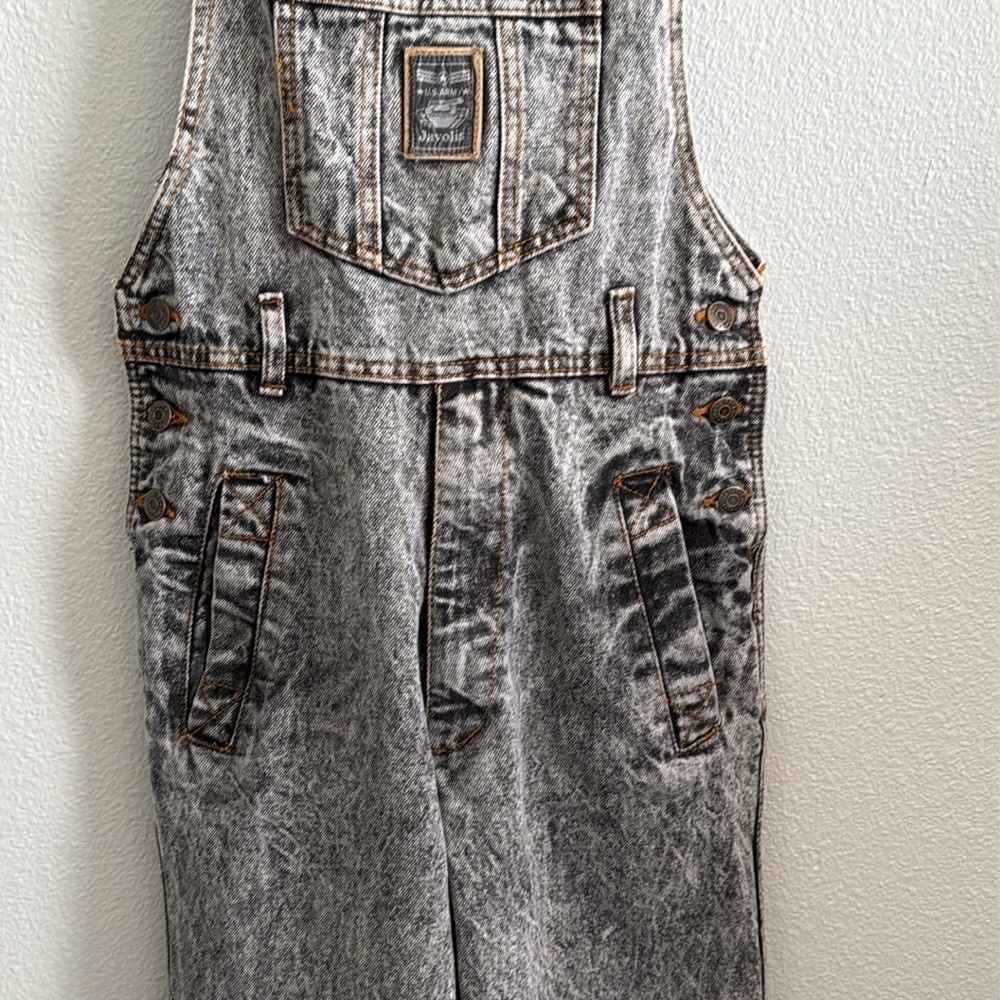 vintage U.S. Army Javolis Acid Wash Denim Overalls Small - Picture 4 of 8